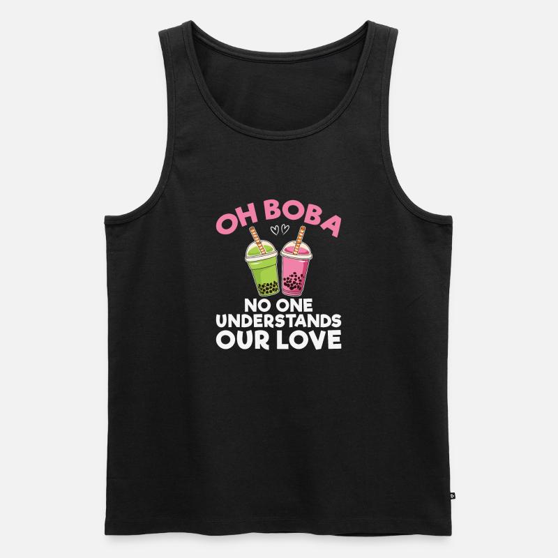 Bubble Tea Lover Geschenk - Männer Premium Bio Tank Top - Schwarz