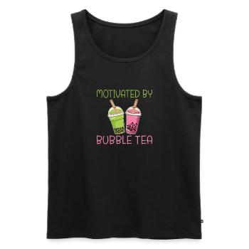 Bubble Tea Lover Gift - Men's Premium Organic Tank Top - black - Front - AI Model Male 178 light (178cm)
