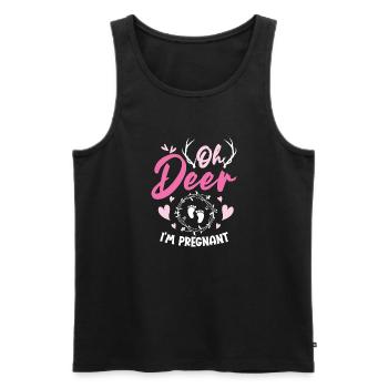 Oh Deer Im Pregnant Schwangerschaft Geburt - Männer Premium Bio Tank Top - Schwarz - Vorne - AI Model Male 178 light (178cm)