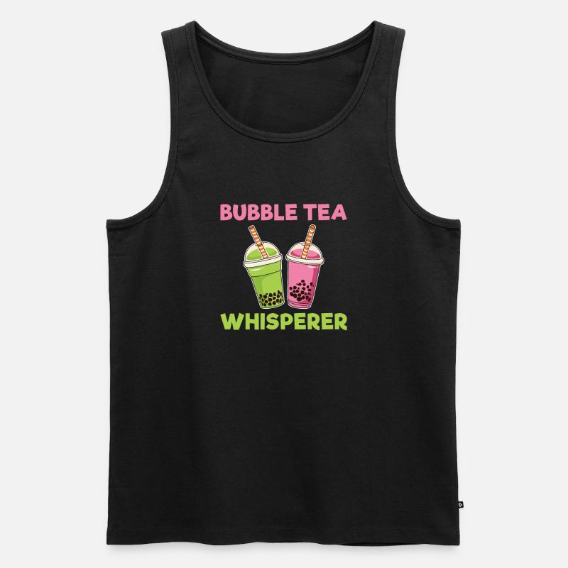 Bubble Tea Lover Geschenk - Männer Premium Bio Tank Top - Schwarz