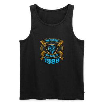 Awesome since 1998. Angel, Angler Geburtstag - Männer Premium Bio Tank Top - Schwarz - Vorne - Michal (187cm)