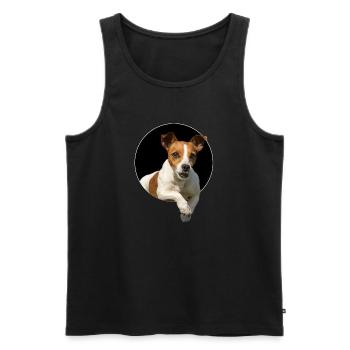 Jack Russel aus dem Loch - Männer Premium Bio Tank Top - Schwarz - Vorne - Michal (187cm)