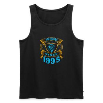 Awesome since 1995. Angel, Angler's Birthday - Men's Premium Organic Tank Top - black - Front - Michal (187cm)