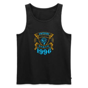 Awesome since 1996. Angel, Angler Geburtstag - Männer Premium Bio Tank Top - Schwarz - Vorne - Michal (187cm)