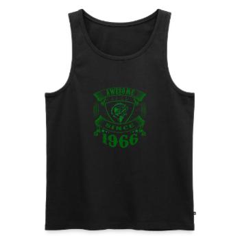 Awesome since 1966. Angel, Angler Geburtstag - Männer Premium Bio Tank Top - Schwarz - Vorne - Michal (187cm)