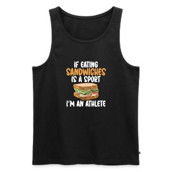 Sandwich Lover Gift - Men's Premium Organic Tank Top - black - Front - Michal (187cm)