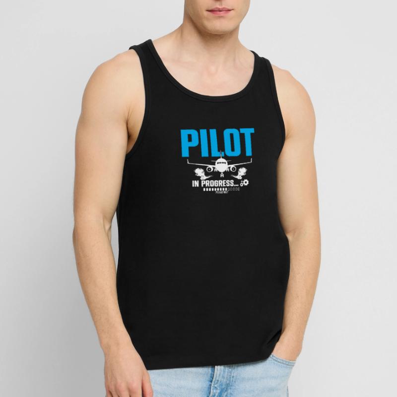 Pilot In Progress Please Wait Loading Plane Männer Premium Bio Tank Top