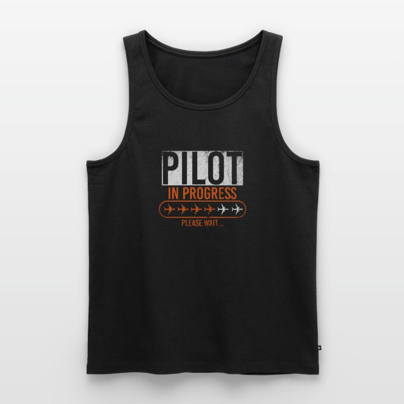 Pilot In Progress Please Wait Loading Plane Männer Premium Bio Tank Top