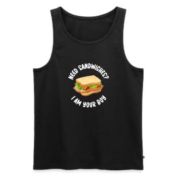 Sandwich Lover Gift - Men's Premium Organic Tank Top - black - Front - Michal (187cm)