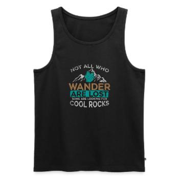 Not All Who Wander Are Lost Some Are Looking - Männer Premium Bio Tank Top - Schwarz - Vorne - Michal (187cm)