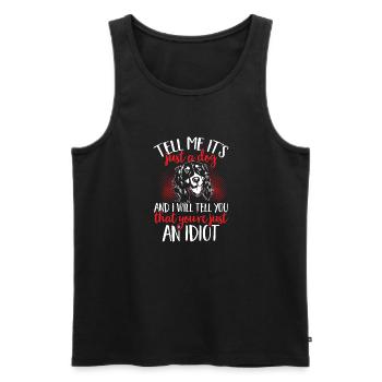 English Springer Spaniel Dog - Men's Premium Organic Tank Top - black - Front - AI Model Male 178 light (178cm)