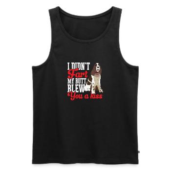 English Springer Spaniel Dog - Men's Premium Organic Tank Top - black - Front - AI Model Male 178 light (178cm)