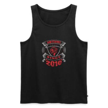 Awesome since 2010. Angel, Angler Geburtstag - Männer Premium Bio Tank Top - Schwarz - Vorne - Michal (187cm)