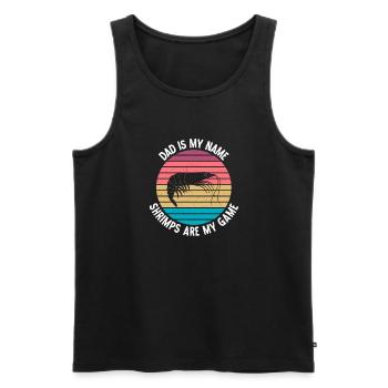 Shrimp Lover Gift - Men's Premium Organic Tank Top - black - Front - Michal (187cm)