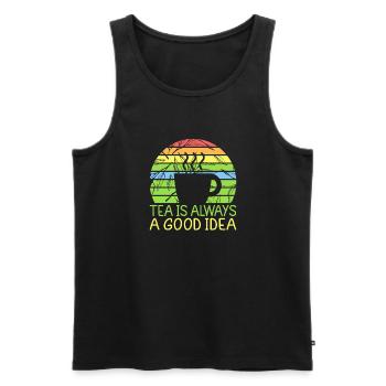 Teeliebhaber Geschenke - Männer Premium Bio Tank Top - Schwarz - Vorne - AI Model Male 178 light (178cm)