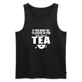 Teeliebhaber Geschenke - Männer Premium Bio Tank Top - Schwarz - Vorne - Michal (187cm)