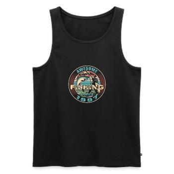 Awesome since 1997. Angel, Angler Geburtstag - Männer Premium Bio Tank Top - Schwarz - Vorne - Michal (187cm)