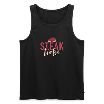 Cadeau de steak amateur de steak - Débardeur bio Premium Homme - noir - Devant - Michal (187cm)
