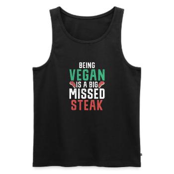 Steak Lover Steak Geschenk - Männer Premium Bio Tank Top - Schwarz - Vorne - Michal (187cm)