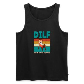 Pinball Arcade Game Retro Vintage Pinball Maschin - Men's Premium Organic Tank Top - black - Front - Michal (187cm)
