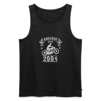 Awesome since 2004, biker's 19th birthday - Men's Premium Organic Tank Top - black - Front - Michal (187cm)