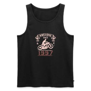 Awesome since 1997, biker 26th birthday - Men's Premium Organic Tank Top - black - Front - Michal (187cm)