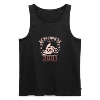 Awesome since 2001, Biker 22. Geburtstag - Männer Premium Bio Tank Top - Schwarz - Vorne - Michal (187cm)