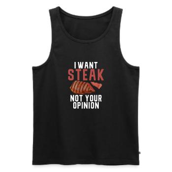 Steak Lover Steak Geschenk - Männer Premium Bio Tank Top - Schwarz - Vorne - Michal (187cm)
