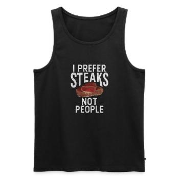 Steak Lover Steak Geschenk - Männer Premium Bio Tank Top - Schwarz - Vorne - Michal (187cm)