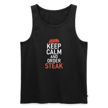 Steak Lover Steak Geschenk - Männer Premium Bio Tank Top - Schwarz - Vorne - Michal (187cm)