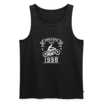 Awesome since 1998, Biker 25. Geburtstag - Männer Premium Bio Tank Top - Schwarz - Vorne - Michal (187cm)