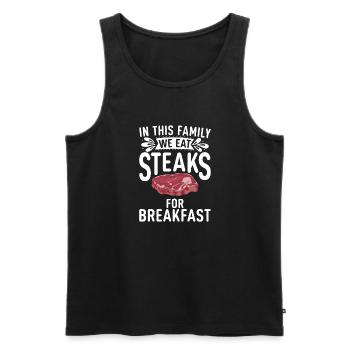 Steak Lover Steak Geschenk - Männer Premium Bio Tank Top - Schwarz - Vorne - AI Model Male 178 light (178cm)