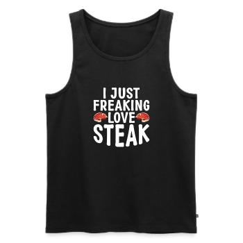 Steak Lover Steak Geschenk - Männer Premium Bio Tank Top - Schwarz - Vorne - AI Model Male 178 light (178cm)