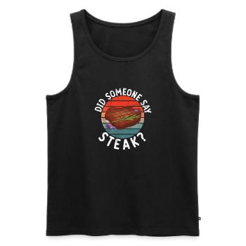 Steak Lover Steak Geschenk - Männer Premium Bio Tank Top - Schwarz - Vorne - Michal (187cm)