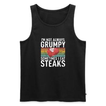 Steak Lover Steak Geschenk - Männer Premium Bio Tank Top - Schwarz - Vorne - Michal (187cm)