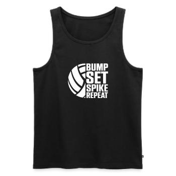 Bump Set Spike Repeat Volleyball Team Training - Männer Premium Bio Tank Top - Schwarz - Vorne - AI Model Male 178 light (178cm)