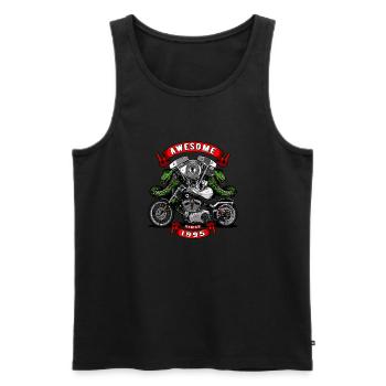 Génial depuis 1995, anniversaire du motard - Débardeur bio Premium Homme - noir - Devant - Michal (187cm)