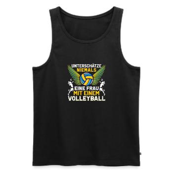 Frau Volleyball Geschenkidee - Männer Premium Bio Tank Top - Schwarz - Vorne - Michal (187cm)