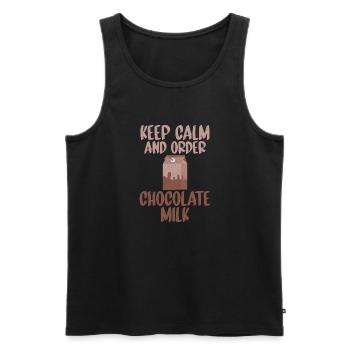 Chocolate Milk Lover Gifts - Men's Premium Organic Tank Top - black - Front - Michal (187cm)