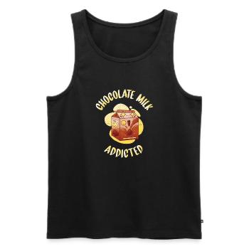 Chocolate Milk Lover Gifts - Men's Premium Organic Tank Top - black - Front - Michal (187cm)