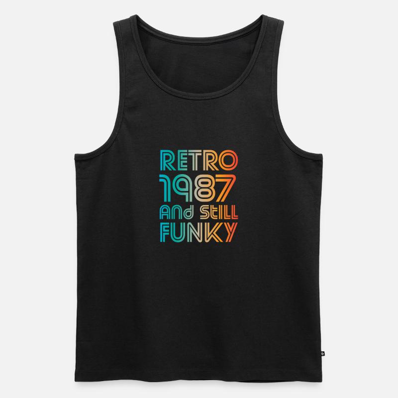 Retro 1987 - Männer Premium Bio Tank Top - Schwarz