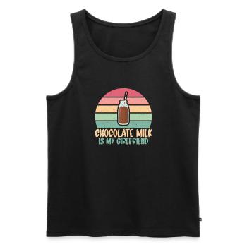 Chocolate Milk Lover Gifts - Men's Premium Organic Tank Top - black - Front - Michal (187cm)