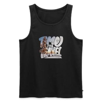 Time for travel - Männer Premium Bio Tank Top - Schwarz - Vorne - AI Model Male 178 light (178cm)