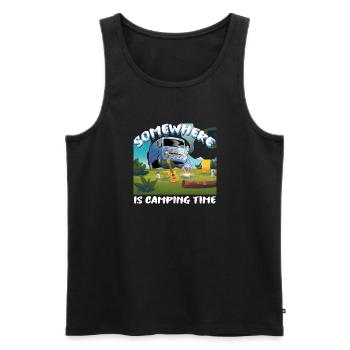 Somewhere is camping time - Männer Premium Bio Tank Top - Schwarz - Vorne - AI Model Male 178 light (178cm)