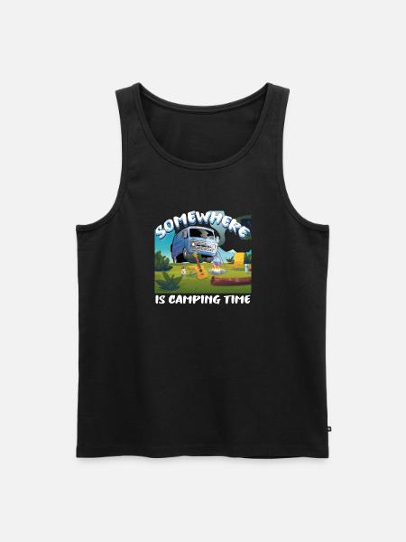 Somewhere is camping time - Men's Premium Organic Tank Top - black