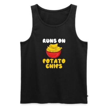 Potato Chips Gift - Men's Premium Organic Tank Top - black - Front - Michal (187cm)