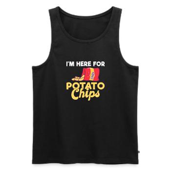 Kartoffelchips Geschenk - Männer Premium Bio Tank Top - Schwarz - Vorne - Michal (187cm)