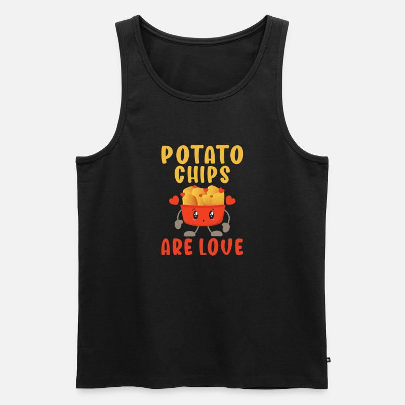 Kartoffelchips Geschenk - Männer Premium Bio Tank Top - Schwarz