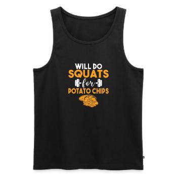 Kartoffelchips Geschenk - Männer Premium Bio Tank Top - Schwarz - Vorne - Michal (187cm)