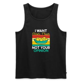 Kartoffelchips Geschenk - Männer Premium Bio Tank Top - Schwarz - Vorne - Michal (187cm)